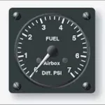 small airplane fuel gauge analog